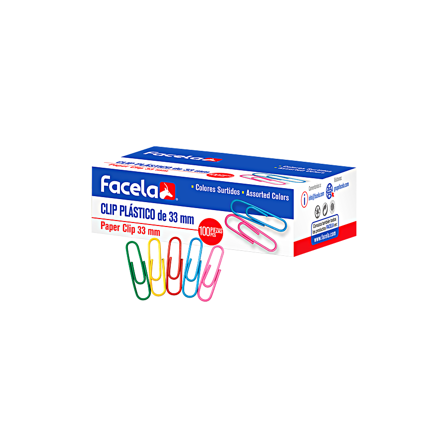 Son ideales para organizar tus documentos de manera práctica y colorida. Con un tamaño de 33 mm, estos clips son perfectos para sujetar una cantidad moderada de hojas, manteniéndolas seguras y ordenadas. Además, su recubrimiento de plástico en variedad de colores no solo los hace funcionales, sino también divertidos y atractivos para tu espacio de trabajo, oficina o escuela.