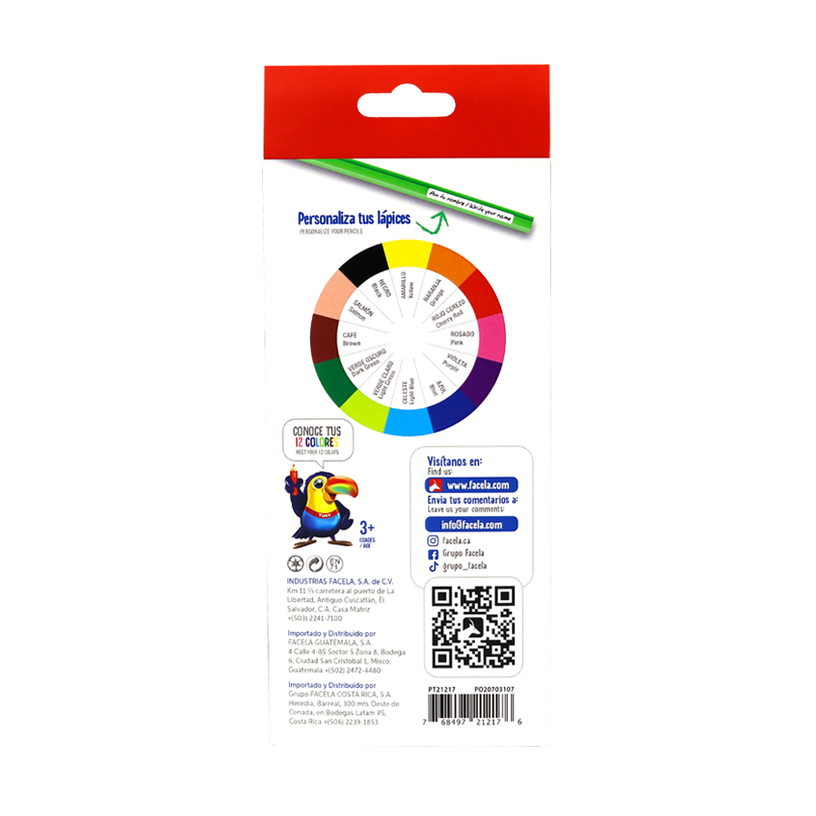Colores intensos y brillantes, estos lápices proporcionan una experiencia de color vibrante y duradera. Gracias a su fórmula acuarelable, puedes aplicar agua para crear efectos artísticos sorprendentes, lo que los hace ideales para técnicas de pintura y dibujo.

El diseño hexagonal asegura un agarre ergonómico y cómodo, permitiendo un control preciso al trazar y colorear. Esta caja de 12 lápices de color incluye una variedad de tonos para dar vida a tus proyectos artísticos.
