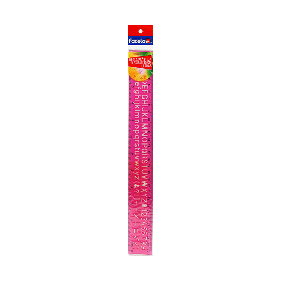 Su diseño flexible y transparente permite realizar cortes y trazos precisos en una amplia gama de materiales. Disponible en colores vibrantes, esta regla es ideal para estudiantes, profesionales y creativos que necesitan una herramienta funcional y divertida.

El tamaño de 30 cm ofrece una excelente capacidad para medir y trazar líneas rectas con total precisión.