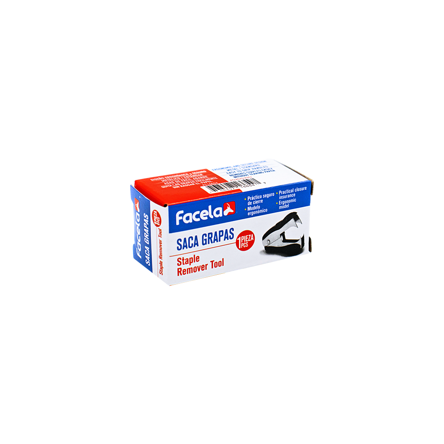 Es una herramienta imprescindible en cualquier oficina. Su diseño práctico y eficiente te permite eliminar grapas con facilidad, manteniendo tus documentos organizados y sin necesidad de esfuerzo adicional.

Equipado con un seguro de cierre, asegura que la herramienta permanezca cerrada cuando no esté en uso, garantizando seguridad y almacenamiento compacto.